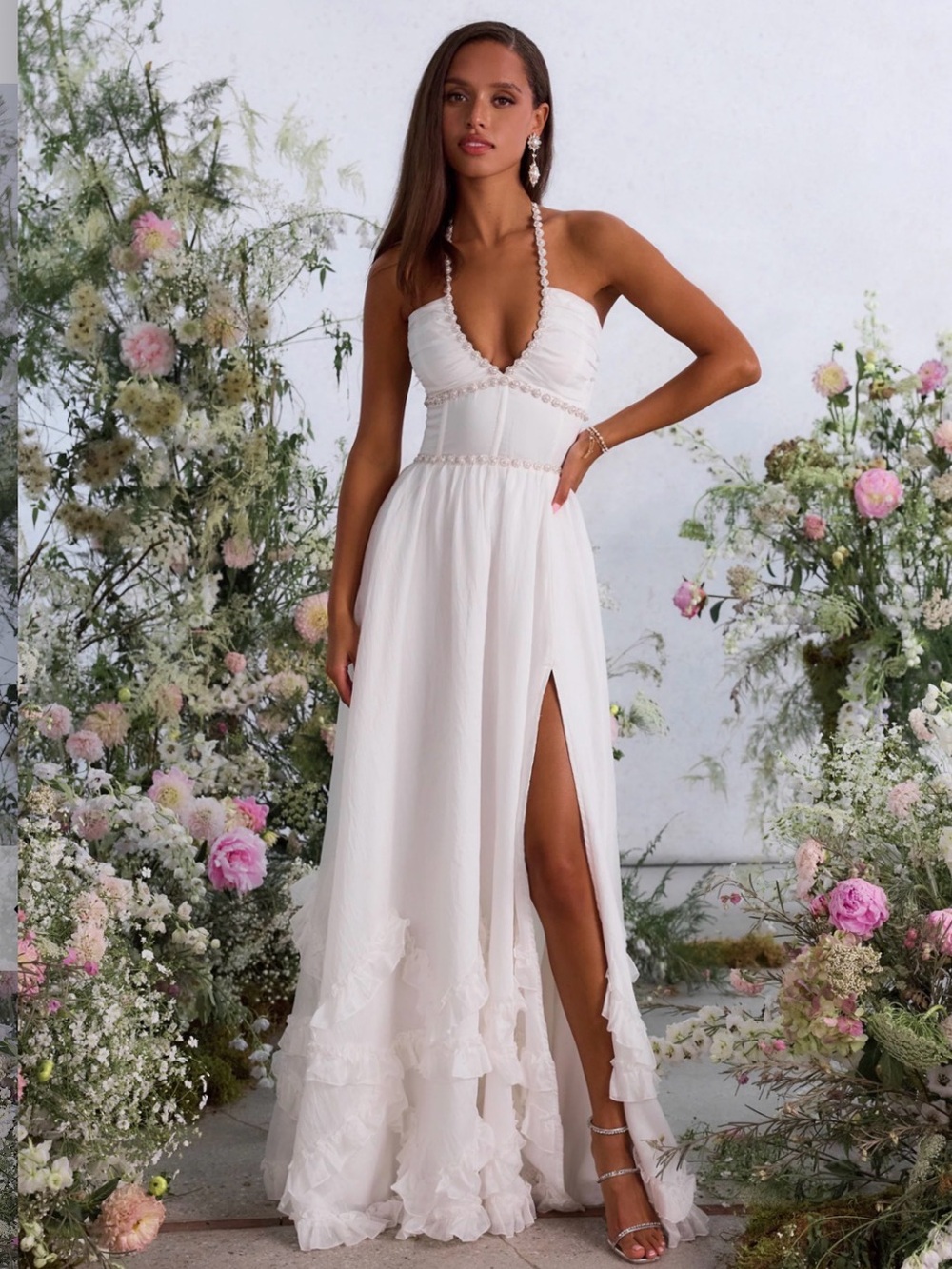 V. Chapman The Scarlette Dress in White Size 8 NWT